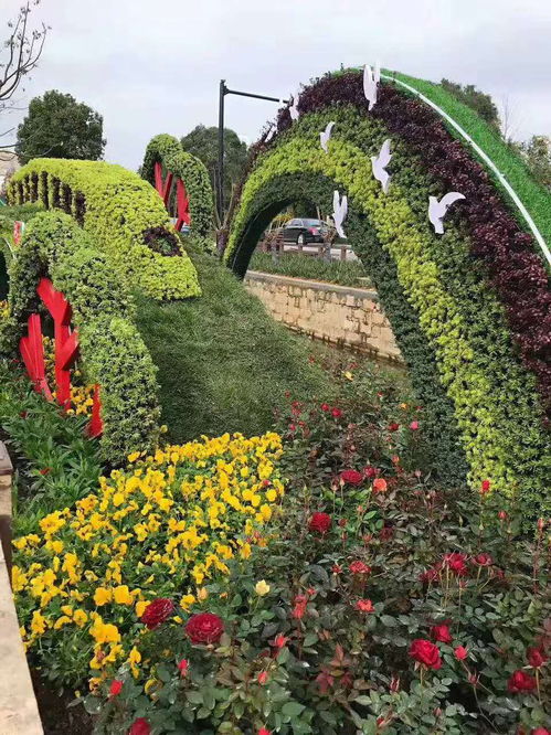 五色草綠雕 廣場景區的點睛之筆，熱氣球造型與更多定制選擇